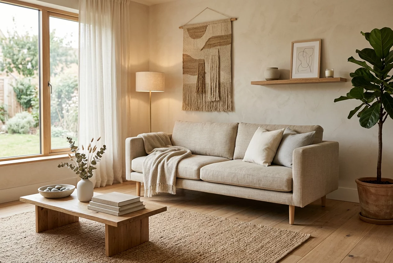 Minimalist interior design with clean lines and functional furniture